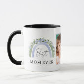 Foto Beste Moeder Mok Boho Groen Blauw Bloemig Reg (Links)