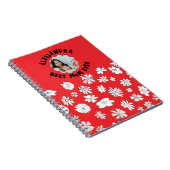 Foto beste moeder ooit monogram bloemenrood wit notitieboek (Rechterzijde)