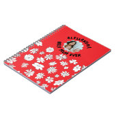 Foto beste moeder ooit monogram bloemenrood wit notitieboek (Linkerzijde)
