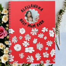 Foto beste moeder ooit monogram bloemenrood wit