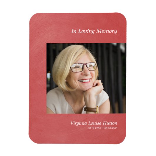 Foto Beste One Memory Light Red Faux Metal Effect Magneet (Verticaal)