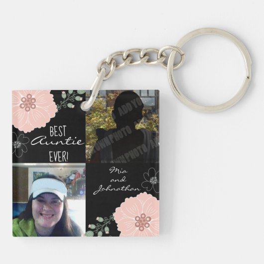 Foto beste tante Ever Sleutelhanger (Achterkant)