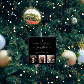 Foto beste vrienden verjaardag zwart wit chic keramisch ornament