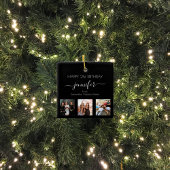 Foto beste vrienden verjaardag zwart wit chic keramisch ornament