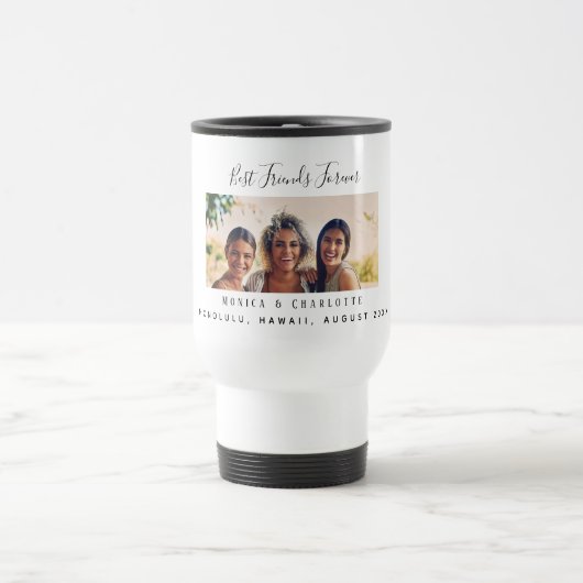 Foto beste vrienden voor altijd zwart wit reisbeker (Center)
