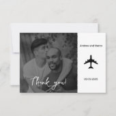 Foto Bestemming Boarding Pass Bruiloft Bedankkaart (Voorkant)