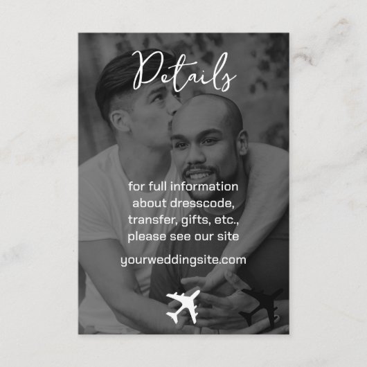 Foto Bestemming Boarding Pass Bruiloft Informatiekaartje (Voorkant)