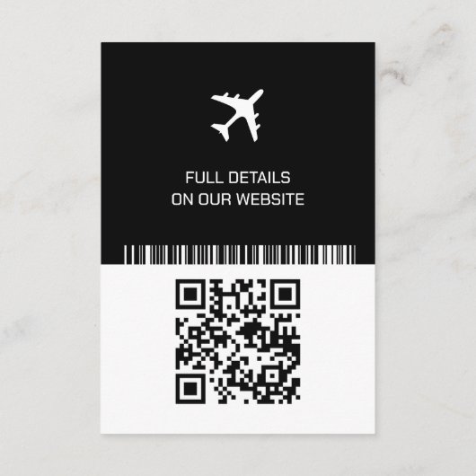 Foto Bestemming Boarding Pass Bruiloft Informatiekaartje (Achterkant)