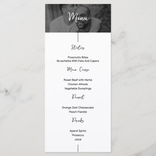 Foto Bestemming Boarding Pass Bruiloft Menu (Voorkant)