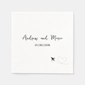 Foto Bestemming Boarding Pass Bruiloft Servet (Voorkant)