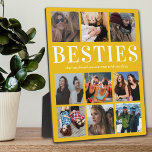 Foto Bestie Gift | Beste vriend Fotoplaat<br><div class="desc">Persoonlijke vriendschapsfoto-plak met een gouden gele achtergrond die kan worden veranderd in elke kleur,  9 afbeelding van jou en je bijen,  en een schattig beste vriend citaat.</div>