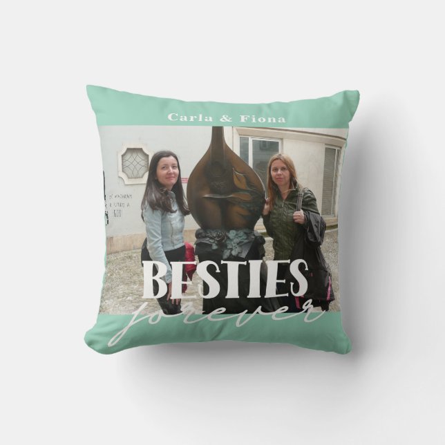 Foto Besties Best Friends Gift Sierkussen (Voorkant)