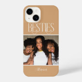 Foto Besties Bewerkbare kleur Overlay & Naam iPhone Hoesje (Achterkant)