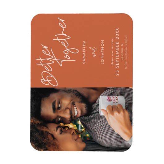 Foto beter samen Terracotta sparen de datum Magneet (Verticaal)