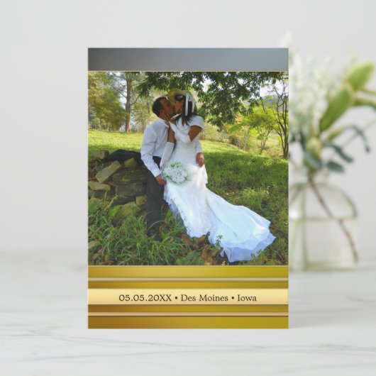 Foto betoverde Bos Bruiloft Dank u kaart (Staand voorkant)