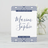 FOTO BEWAAR DE DATUM eenvoudige GEO moderne bruilo Kaart (Staand voorkant)