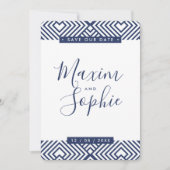 FOTO BEWAAR DE DATUM eenvoudige GEO moderne bruilo Kaart (Voorkant)