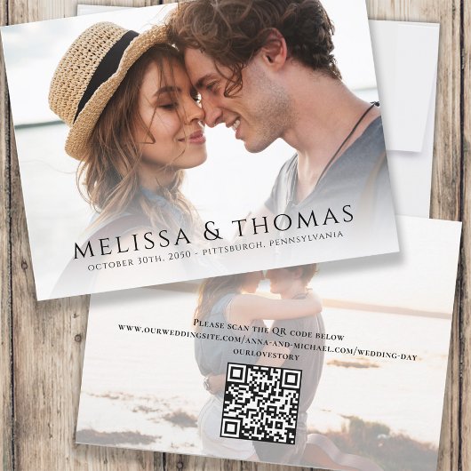 Foto Bewaar de datum Eenvoudige Minimalistische QR Save The Date