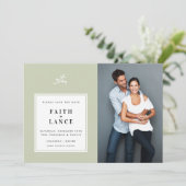 FOTO BEWAAR DE DATUM eenvoudige tak rand salie gro Kaart (Staand voorkant)