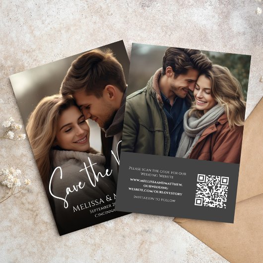 Foto Bewaar de Datum Elegant Classy Kalligrafie Save The Date