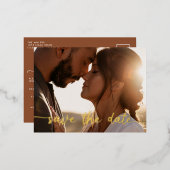 Foto Bewaar de datum Folie Briefkaart - Terracotta (Voorkant / Achterkant)