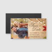 Foto Bewaar de datum Magneten Rustieke bruiloft bl (Voorkant / Achterkant)