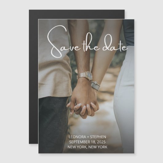 Foto Bewaar de datum Magnetische Uitnodiging (Voorkant / Achterkant)