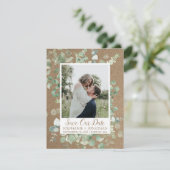 Foto Bewaar de datum met Green Eucalyptus Lijst Save The Date (Staand voorkant)