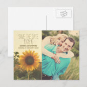 Foto bewaar de datum met zonnebloem aankondigingskaart (Voorkant / Achterkant)