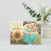 Foto bewaar de datum met zonnebloem aankondigingskaart (Staand voorkant)