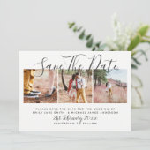 FOTO BEWAAR DE DATUM Moderne bruiloft Kaart (Staand voorkant)