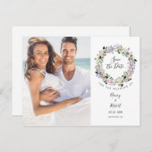 Foto bewaar de datum Mooie lavendel bloemenslinger Aankondigingskaart (Voorkant / Achterkant)