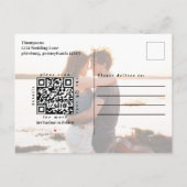 Foto Bewaar de datum QR Code Minimalist Eenvoudig Aankondigingskaart (Achterkant)