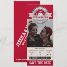 Foto Bewaar De Datum Trouwkaart Sport Ticket