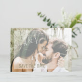 Foto Bewaar de datum Trouwwebsite QR-code Uitnod Kaart (Staand voorkant)