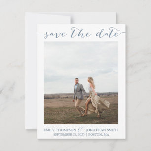 Foto Bewaar de datums met één Afbeelding Dusty Blu Save The Date