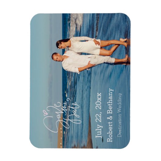 Foto Bewaar de trouwdatum Magneet (Verticaal)