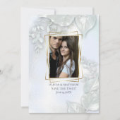 FOTO BEWAREN DE DATUM | Icy Blue Shimmer Kaart (Voorkant)