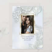 FOTO BEWAREN DE DATUM | Icy Blue Shimmer Kaart (Voorkant / Achterkant)