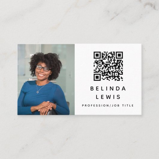 Foto Bezoekend Calling Card QR Code Visitekaartje (Voorkant)