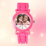 Foto BFF beste vrienden voor altijd meisje roze Horloge<br><div class="desc">Personaliseer en voeg je eigen foto van je beste vriend toe. Een wit lijst met roze tekst,  BFF. Beste vrienden voor altijd. Een verjaardagscadeau of kerstcadeau voor je beste vriend.</div>