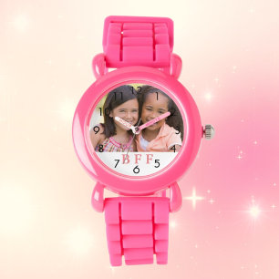 Foto BFF beste vrienden voor altijd meisje roze Horloge