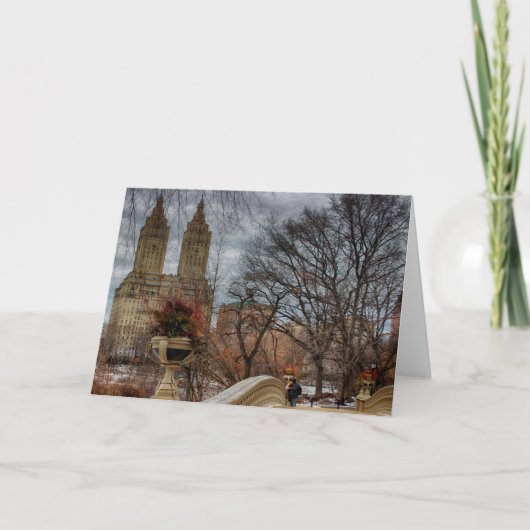 Foto bij de Brug van de Boog in Central Park, NYC Kaart (Voorkant)