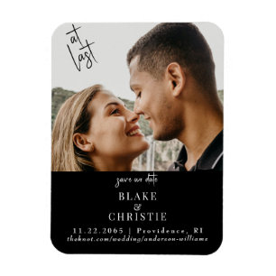 Foto bij Last Black Wedding Save the Date Magneet