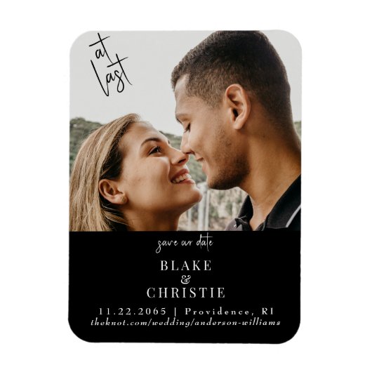 Foto bij Last Black Wedding Save the Date Magneet (Verticaal)
