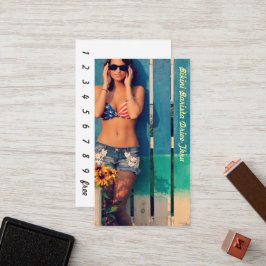 Foto Bikini Barista Drive-Thru USA Flag past zich  Klantenkaartje