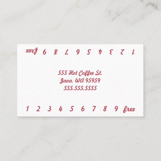 Foto Bikini Coffee Drive-Thru Loyalty Card (Achterkant)