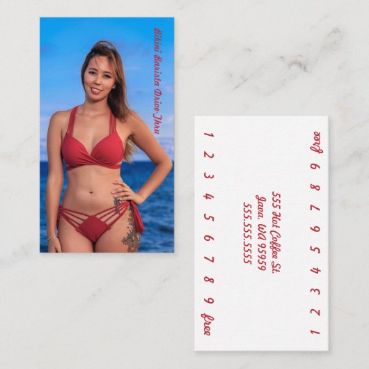 Foto Bikini Coffee Drive-Thru Loyalty Card (Voorkant / Achterkant)