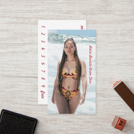 Foto Bikini Koffie Drive-Thru Loyalty Kaart (Voorkant / Achterkant in situ)