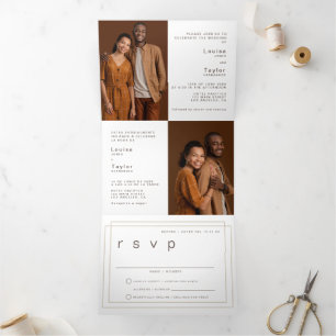 Foto: Bilingual Wedding Invitation - All-in-One Drieluik Uitnodiging